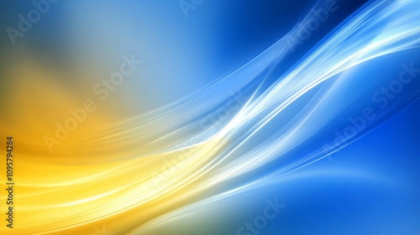 Fototapeta Abstract background with smooth waves in blue and yellow tones. Abstract background with smooth waves in blue and yellow tones.