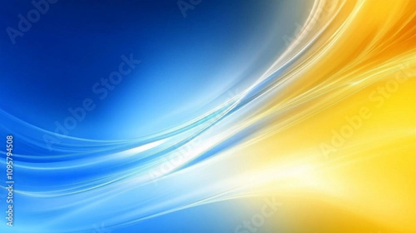 Obraz Abstract blue and yellow geometry wave background
