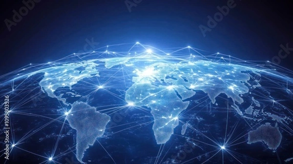 Fototapeta Global network connection.