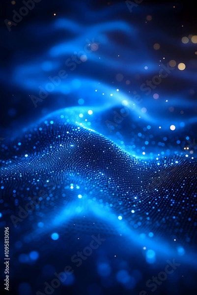 Fototapeta Abstract Blue Particle Wave Background