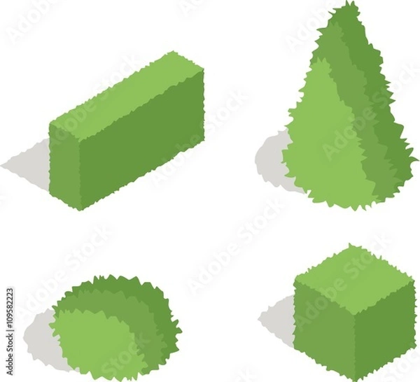 Obraz Set of four isometric bush