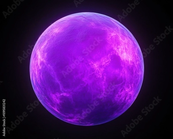 Obraz Purple planet in space. AI.