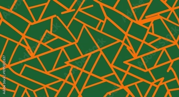 Fototapeta Orange Parallelogram pattern hand drawn design on Blue background illustration