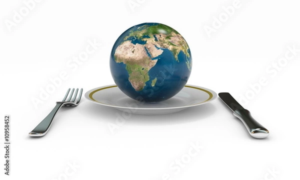 Obraz globe on plate