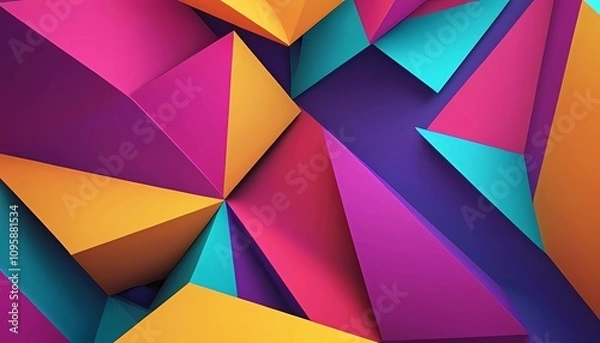 Obraz Abstract shapes and vibrant colors, minimalistic design, geometric patterns, modern digital art