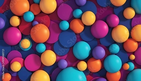 Obraz Abstract shapes and vibrant colors, minimalistic design, geometric patterns, modern digital art