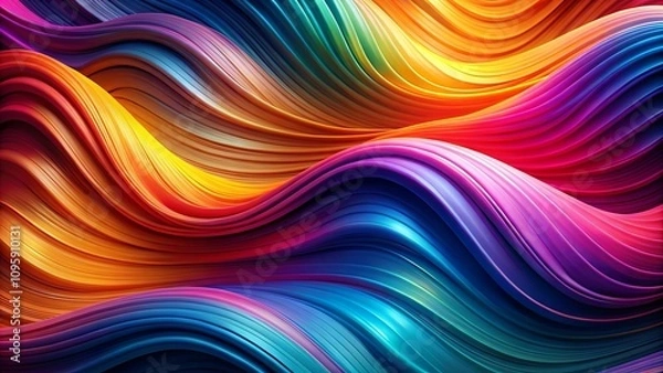 Fototapeta Abstract Colorful Swirling Waves A Vibrant Spectrum of Hues and Dynamic Curves