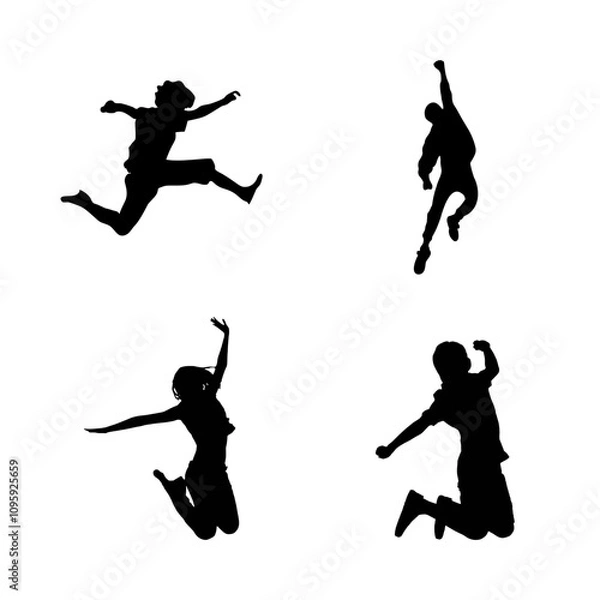 Fototapeta ジャンプする人物のシルエット