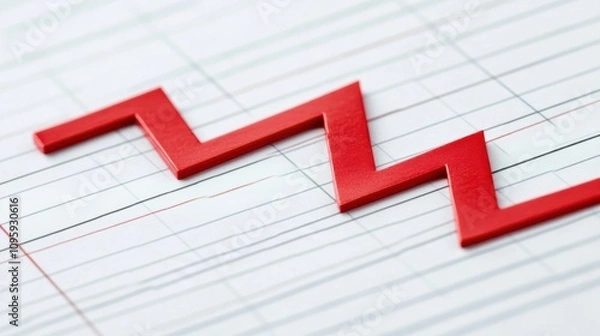 Fototapeta Plummeting Graph Line in Business Environment