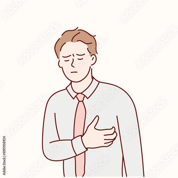 Obraz Character having a heart attack. Vector illustration in cartoon style.