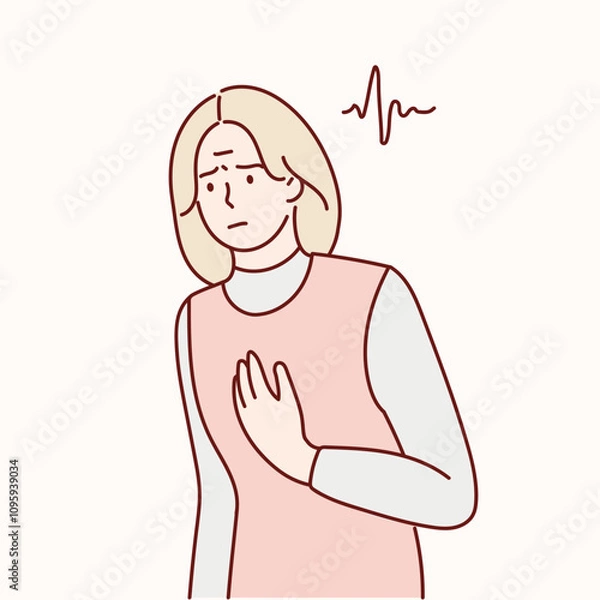 Obraz Character having a heart attack. Vector illustration in cartoon style.