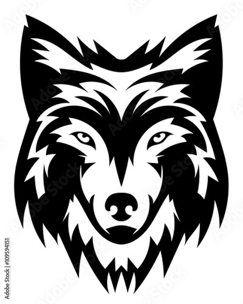 Obraz Vector wolf's head as a design element on isolated background
