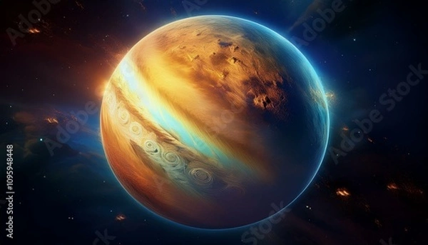 Fototapeta Full disk of Venus globe planet from space