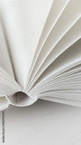 Fototapeta Close-up of open book with white pages.