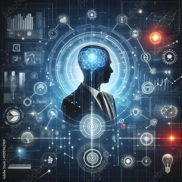 Fototapeta Futuristic Digital Network Background