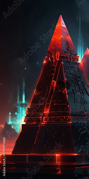 Obraz pyramid at night