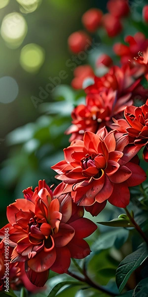 Obraz red dahlia flower