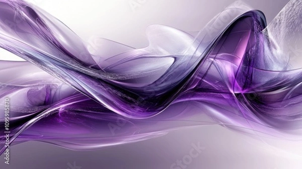 Fototapeta Technological innovation with angular lines and digital textures, featuring metallic silvers and deep purples, in a futuristic abstract style, with a high-tech and sleek appearance