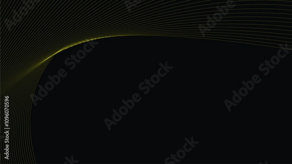 Obraz Black abstract backround with yellow curve line for backdrop or presentation
