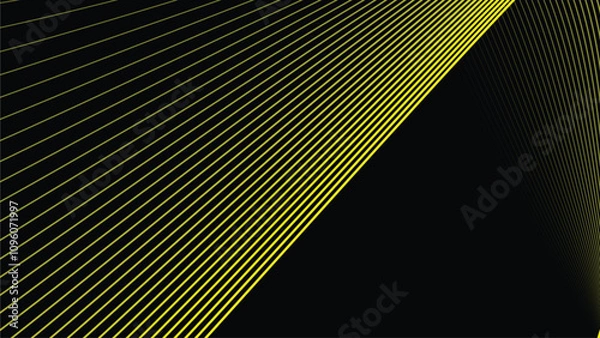 Obraz Black abstract backround with yellow curve line for backdrop or presentation