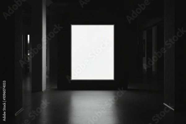 Fototapeta Modern exhibition space with blank screen.