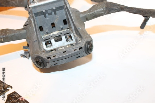 Fototapeta 
Downed Mavic djj. Cameras of a broken Mavic.