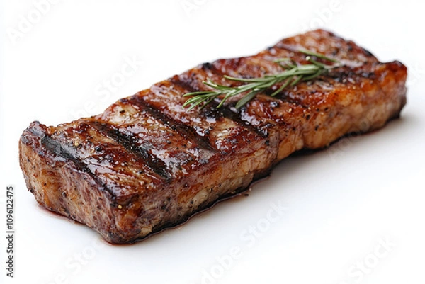 Fototapeta Cooked Steak On White Background
