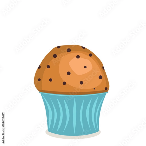 Obraz baked cupcake with chocolate chips