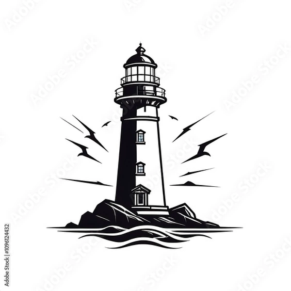 Obraz Lighthouse logo design

 isolated on white background 