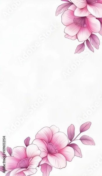 Fototapeta a close up of a pink flower on a white background