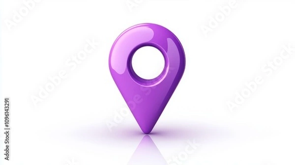 Fototapeta Vector icon location pin on a white background, with a simple design
