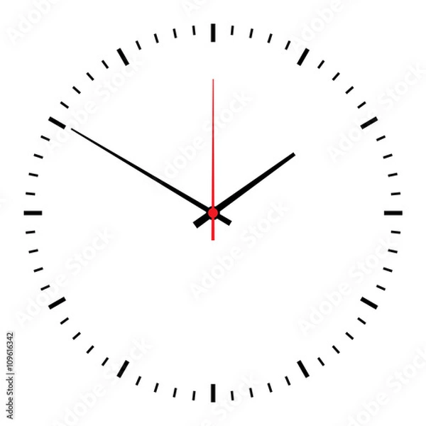 Obraz clock vector isolated on white