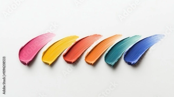 Fototapeta Artistic color palette display studio environment paint swatches creative concept