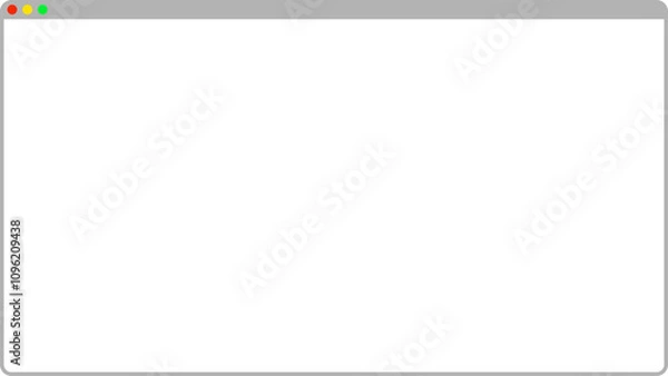 Obraz PCウィンドウ タイプ5 ライトUI (macOS風, フレームのみ, PNG画像 ,高解像度) 