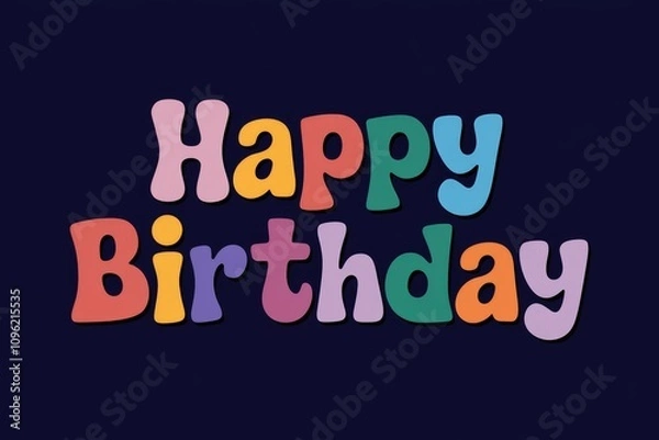 Obraz Colorful happy birthday greeting card design