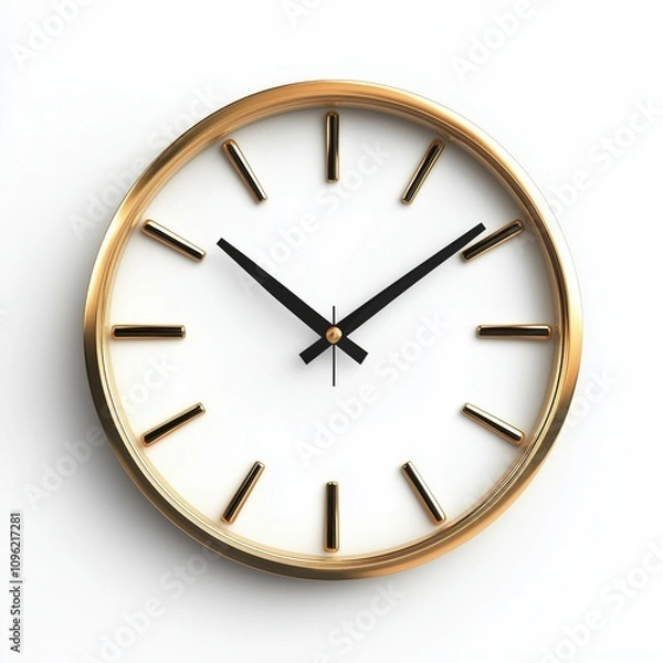 Obraz Clock icon isolated on white background - 3d rendering