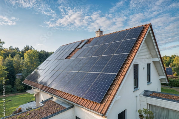 Obraz solar panels on roof