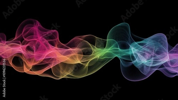 Fototapeta Abstract Rainbow Waves: A Colorful Symphony of Flowing Lines