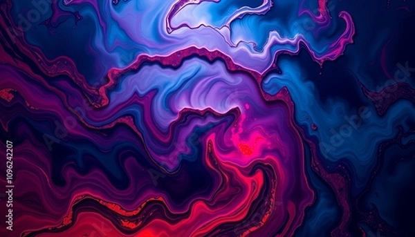 Fototapeta Indigo and Crimson Swirls for Versatile Backgrounds