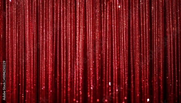 Fototapeta abstract background of a blurred red party glitter curtain