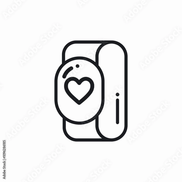 Fototapeta smart watch pulse icon sign vector