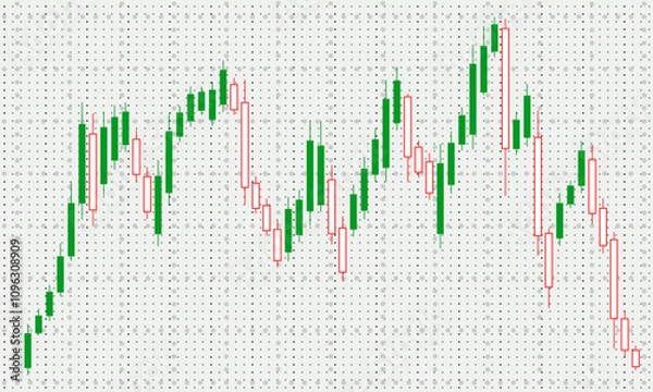 Obraz chart of Japanese candles on a white background