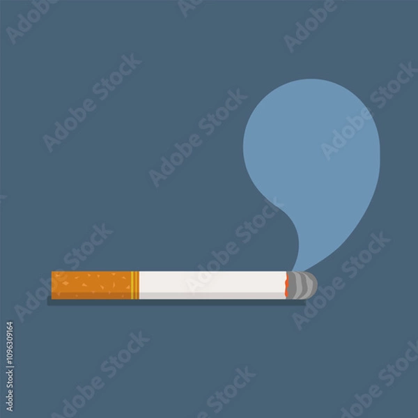 Obraz cigarette smoke as a message on a blue background