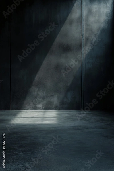 Fototapeta Simple dark gray concrete surface with smooth texture and natural light