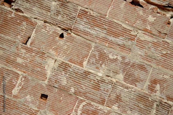 Obraz big bricks old wall background, diagonal lines