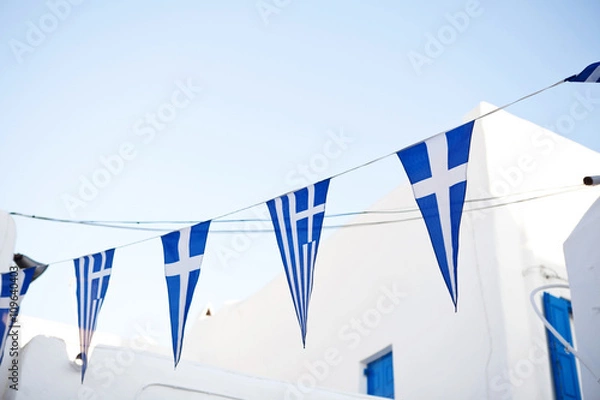 Obraz Greek flags at Myconos