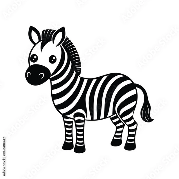 Fototapeta Charming Baby Zebra Icon Vector Illustration - Stylish and Playful Design