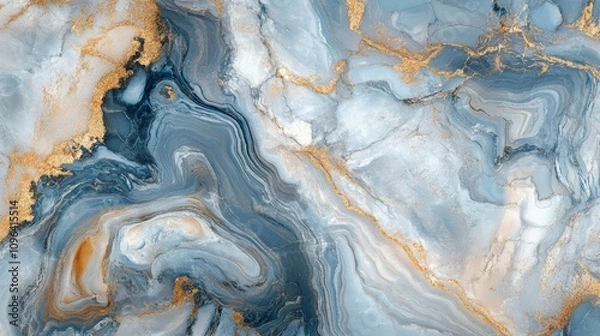 Fototapeta A blue marble background with elegant swirls and veins, creating a sophisticated and natural texture.