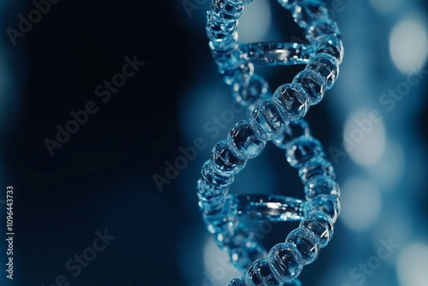 Fototapeta Translucent DNA Helix Concept Background with Biotechnology and Genetics Research