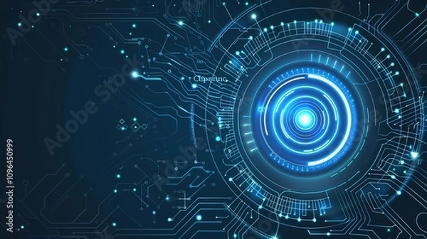 Fototapeta Dynamic blue light rays in motion abstract vector design for science and technology wallpaper
